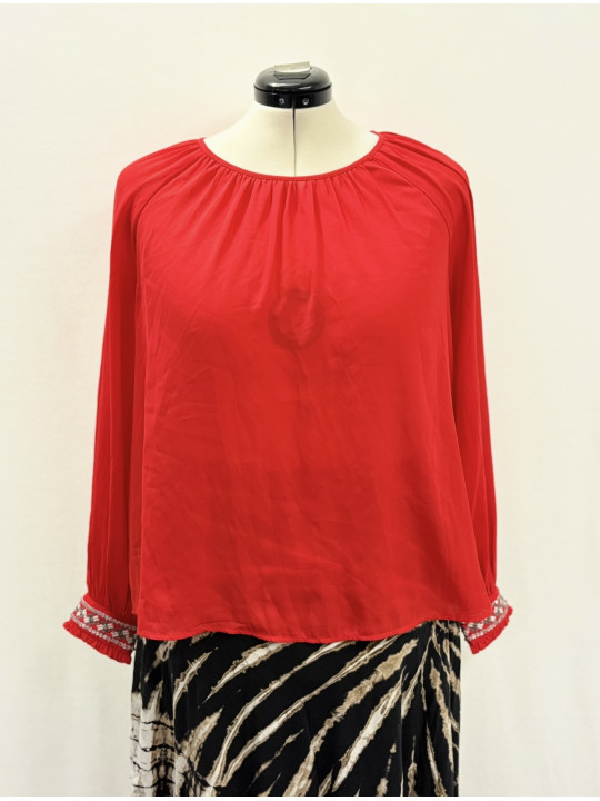 Crown & Ivy Red Blouse Size L