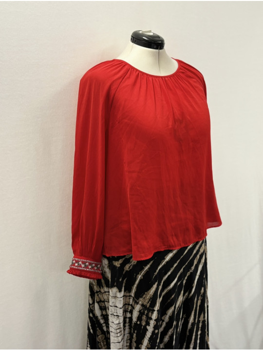 Crown & Ivy Red Blouse Size L