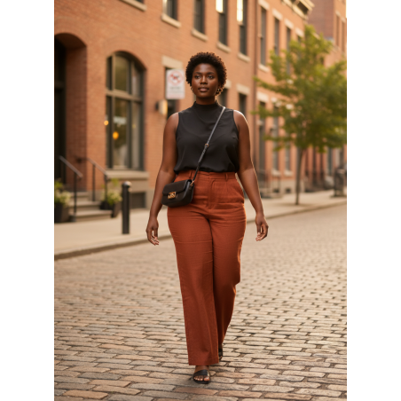 Black Funnel Neck Blouse Size XL