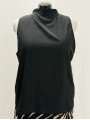 Black Funnel Neck Blouse Size XL