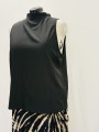 Black Funnel Neck Blouse Size XL