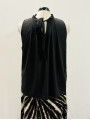 Black Funnel Neck Blouse Size XL