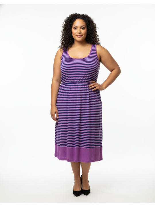 Old Navy Purple/Blue Striped Soft Cotton Dress Size XL