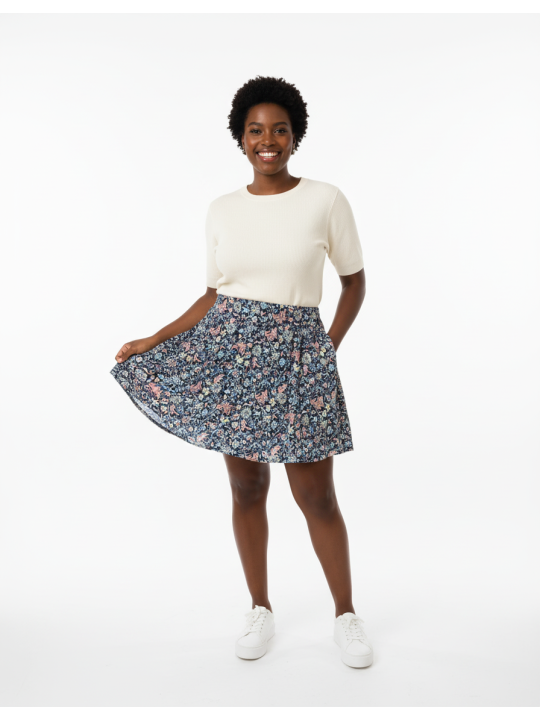 Old Navy Navy Blue Floral Skirt Size LG