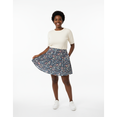 Old Navy Navy Blue Floral Skirt Size LG