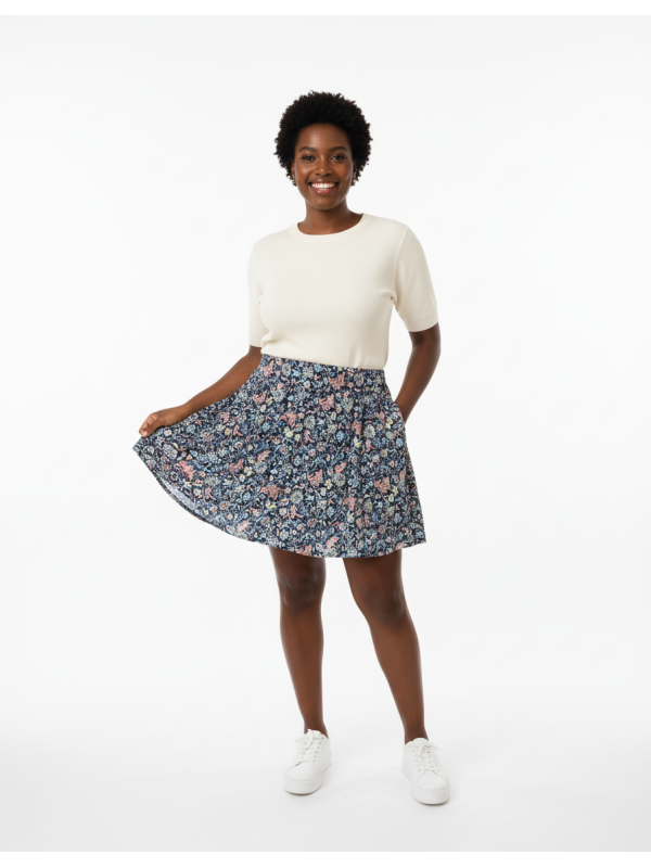 Old Navy Navy Blue Floral Skirt Size LG