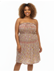 Old Navy Light Brown Floral Tube Top Dress Size XL