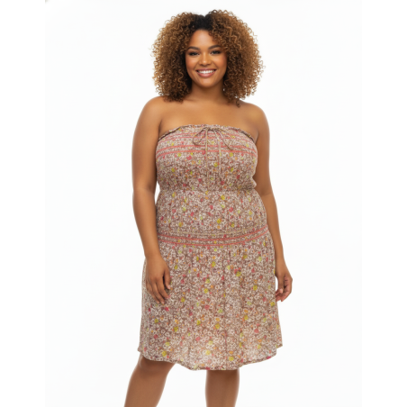 Old Navy Light Brown Floral Tube Top Dress Size XL