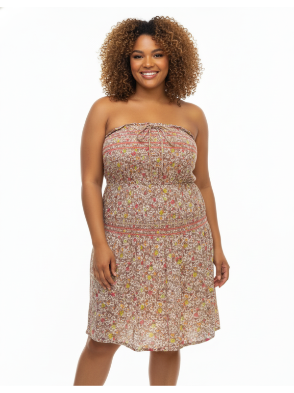 Old Navy Light Brown Floral Tube Top Dress Size XL