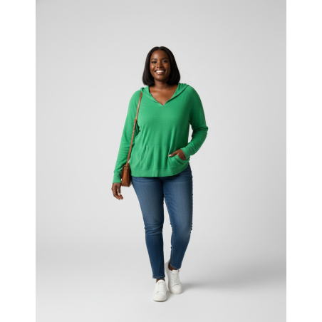 Old Navy Bright Green Long Sleeve Hooded Sweater Size XL