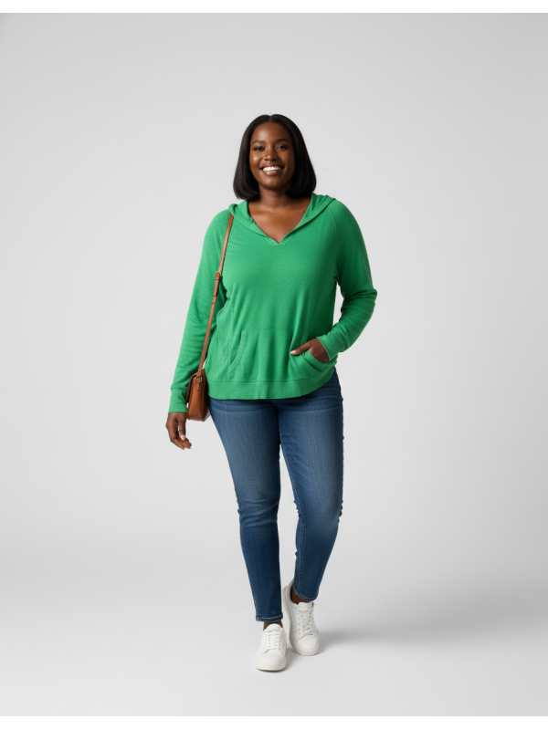 Old Navy Bright Green Long Sleeve Hooded Sweater Size XL