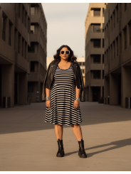 Old Navy Blk/Wht Striped Tank Top Dress Size XL