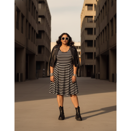 Old Navy Blk/Wht Striped Tank Top Dress Size XL