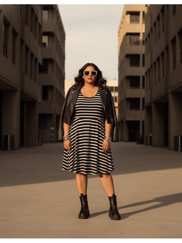 Old Navy Blk/Wht Striped Tank Top Dress Size XL