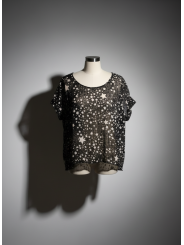 American Rag Black w/Stars Sheer Blouse Size 2X
