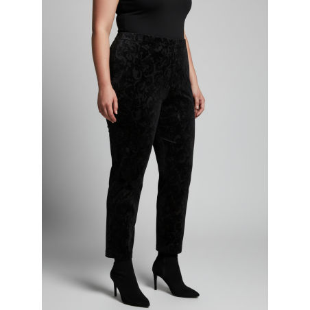 ALFANI Black Pant w/Velvet Floral Size 18