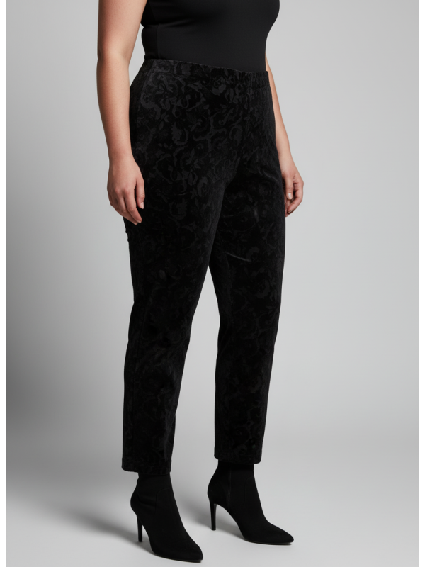 ALFANI Black Pant w/Velvet Floral Size 18