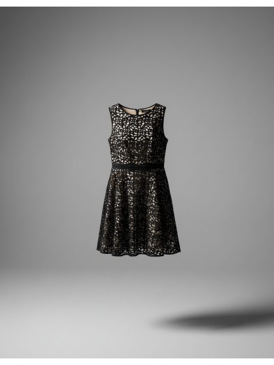 XSCAPE Cream and Black Dress Size 18