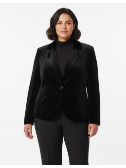 Lane Bryant Black Velvet Blazer Size 16
