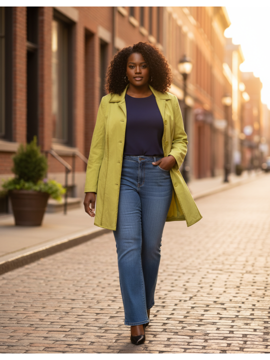 Lane Bryant Lime Green Long Jacket Size 14
