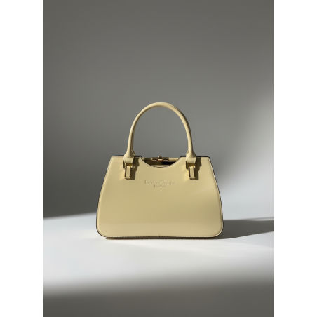 Candace Christian Patent Finish Beige Purse