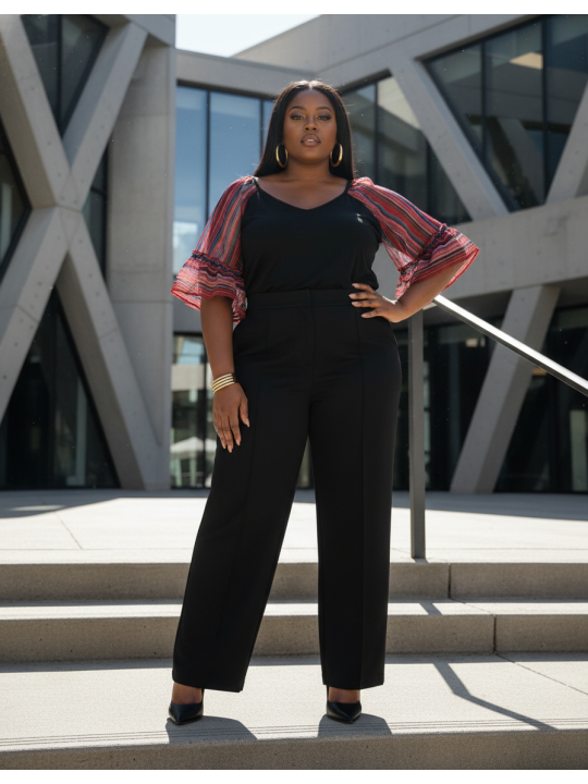 BLOOM CHIC Stripe Sleeve Blouse Size 14/16