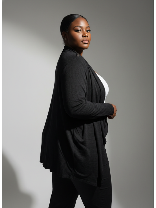 KORVE Black Drape Cardigan Size L