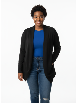 KORVE Black Drape Cardigan Size L