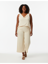 Adrianna Papell Beige Soft Cotton Palazzo Pant Size XL