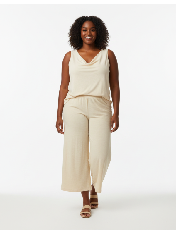 Adrianna Papell Beige Soft Cotton Palazzo Pant Size XL