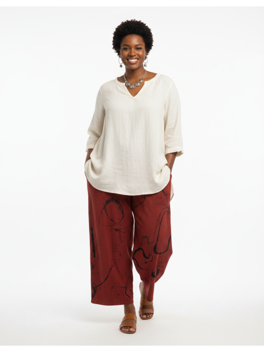 Orange w/Black Accents Elastic Pant Size XL