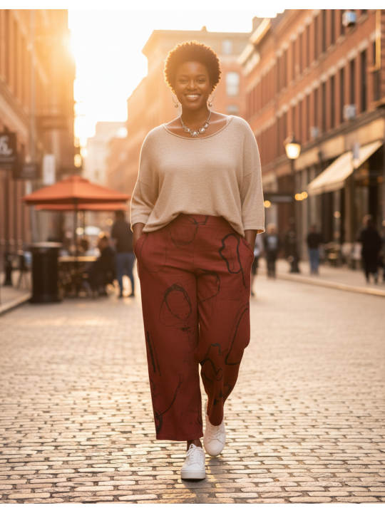 Orange w/Black Accents Elastic Pant Size XL