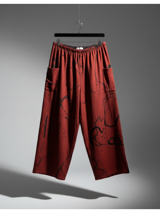 Orange w/Black Accents Elastic Pant Size XL