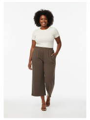 Brown Elastic Waist Pant Size L