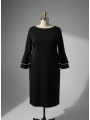 Calvin Klein Black Bell Sleeve w/Pearls Dress Size 14W