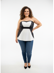 Torrid Wht/Blk Lace Tube Top Size 2 (18/20)