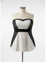 Torrid Wht/Blk Lace Tube Top Size 2 (18/20)