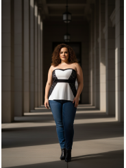 Torrid Wht/Blk Lace Tube Top Size 2 (18/20)