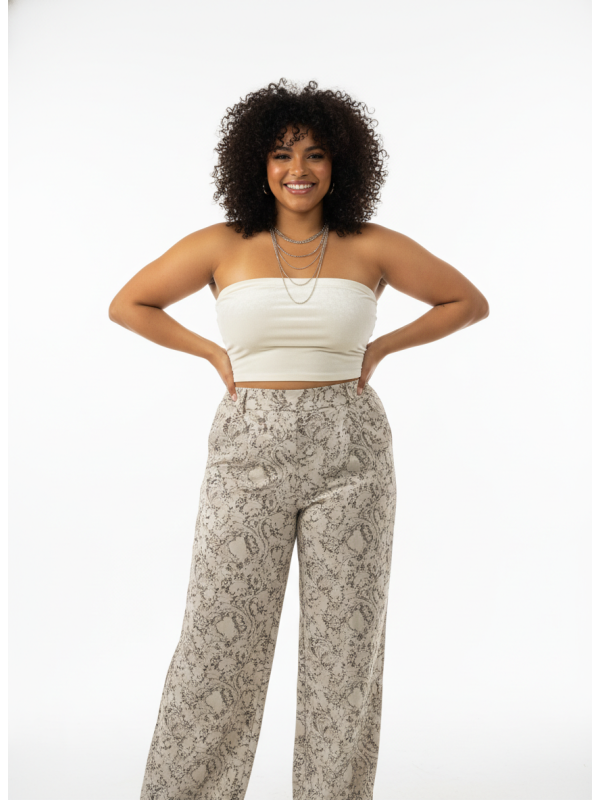 Venezia White Cotton Tube Top Size 14/16