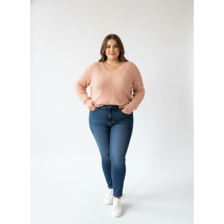 Dress Barn Pink Cable Knit Sweater Size 1X