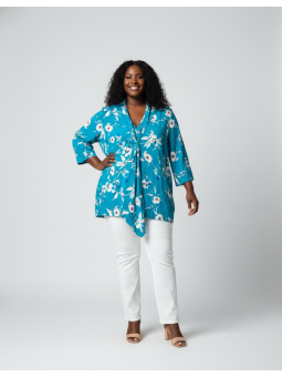 Lane Bryant Teal Front Tie Tunic Size 14/16