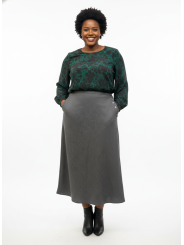 Banana Republic Gray Long Skirt w/ Left Hip Buttons Size 14