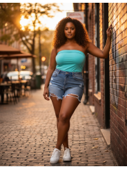 Torrid Light Teal Tube Top Size 1 (14/16)