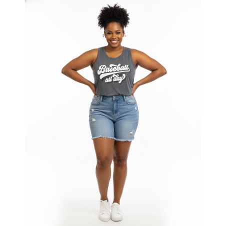 Lucky Friends Gray “Baseball All Day” Tank Top Size XL