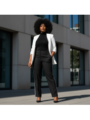 Philosophy Black Ponte Pant with Rhinestone Side Seam Size 2X