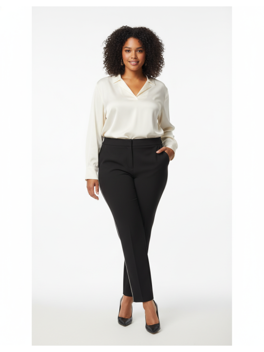 Philosophy Black Ponte Pant with Rhinestone Side Seam Size 2X