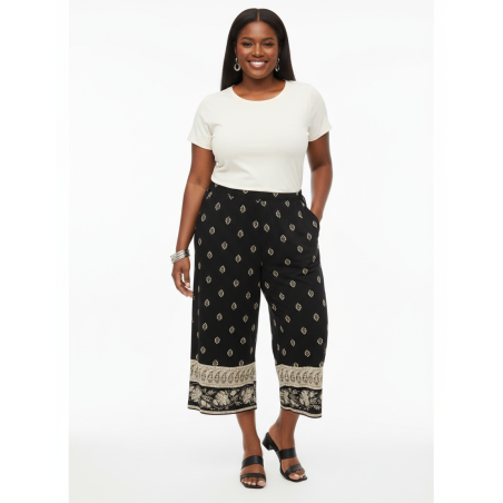 J. Jill Black Cropped Cotton Pant Size 1X