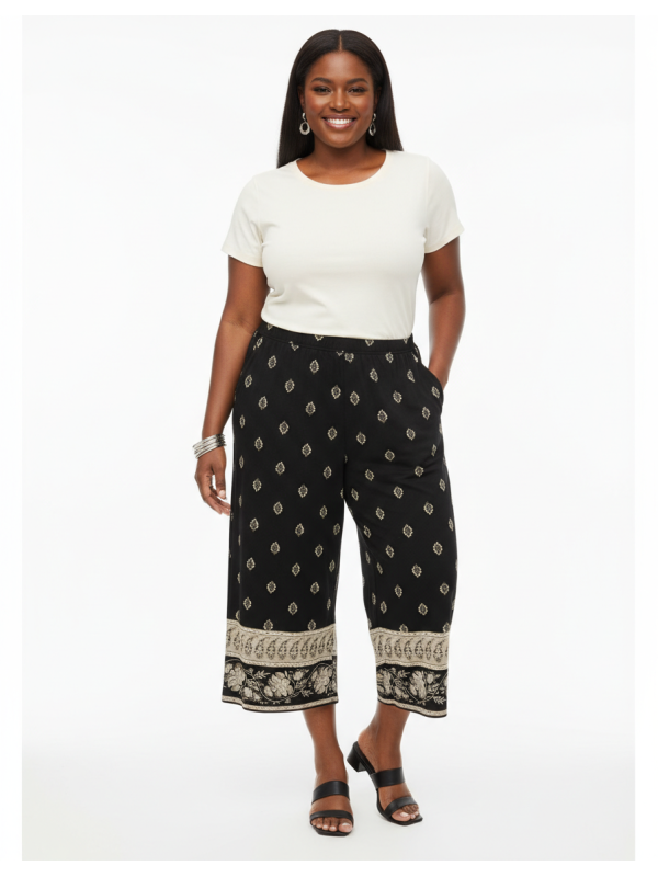 J. Jill Black Cropped Cotton Pant Size 1X