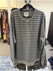 Old Navy Gray Striped Sweater Size XXL
