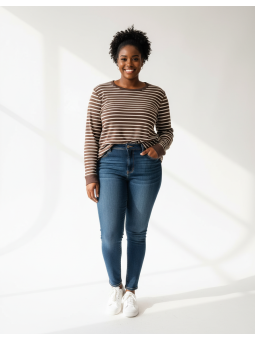 High Sierra Brown/Wht Stripe Sweater Size XXL